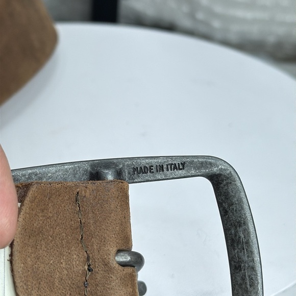 (H) Jack & Jones Men's Vintage Buffalo Leather Belt,Made in Italy, Brown,Size 85 - Picture 8 of 14